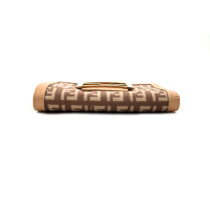 Fendi Portafoglio Bifold Pelle e Tessuto Beige