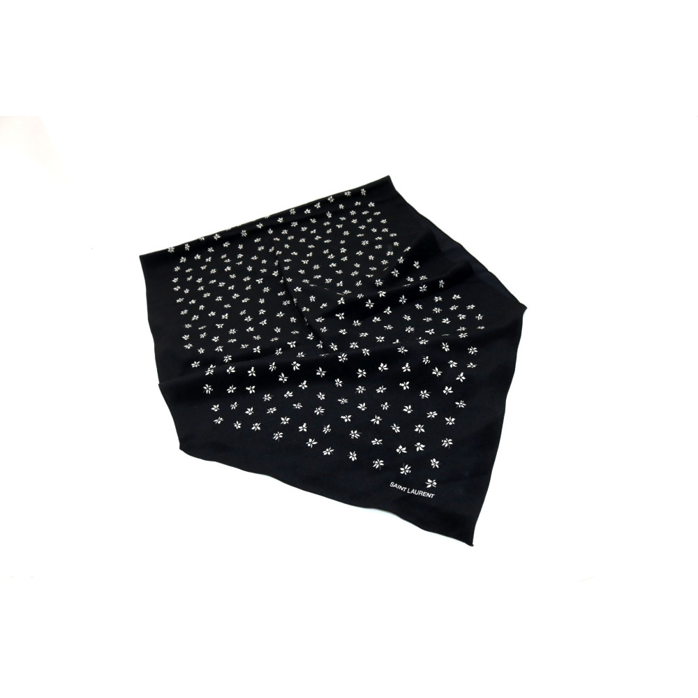 Saint Laurent Foulard Cotone Nero