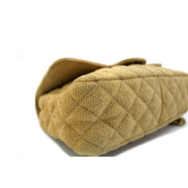 Chanel Jumbo Flap Rafia Cammello