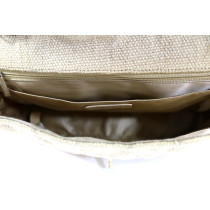 Chanel Jumbo Flap Rafia Cammello