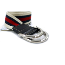 Gucci Cintura Tela Bianca, Blu e Rossa