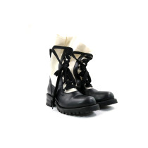 Dior Stivaletti Tela e Pelle Beige e Nero