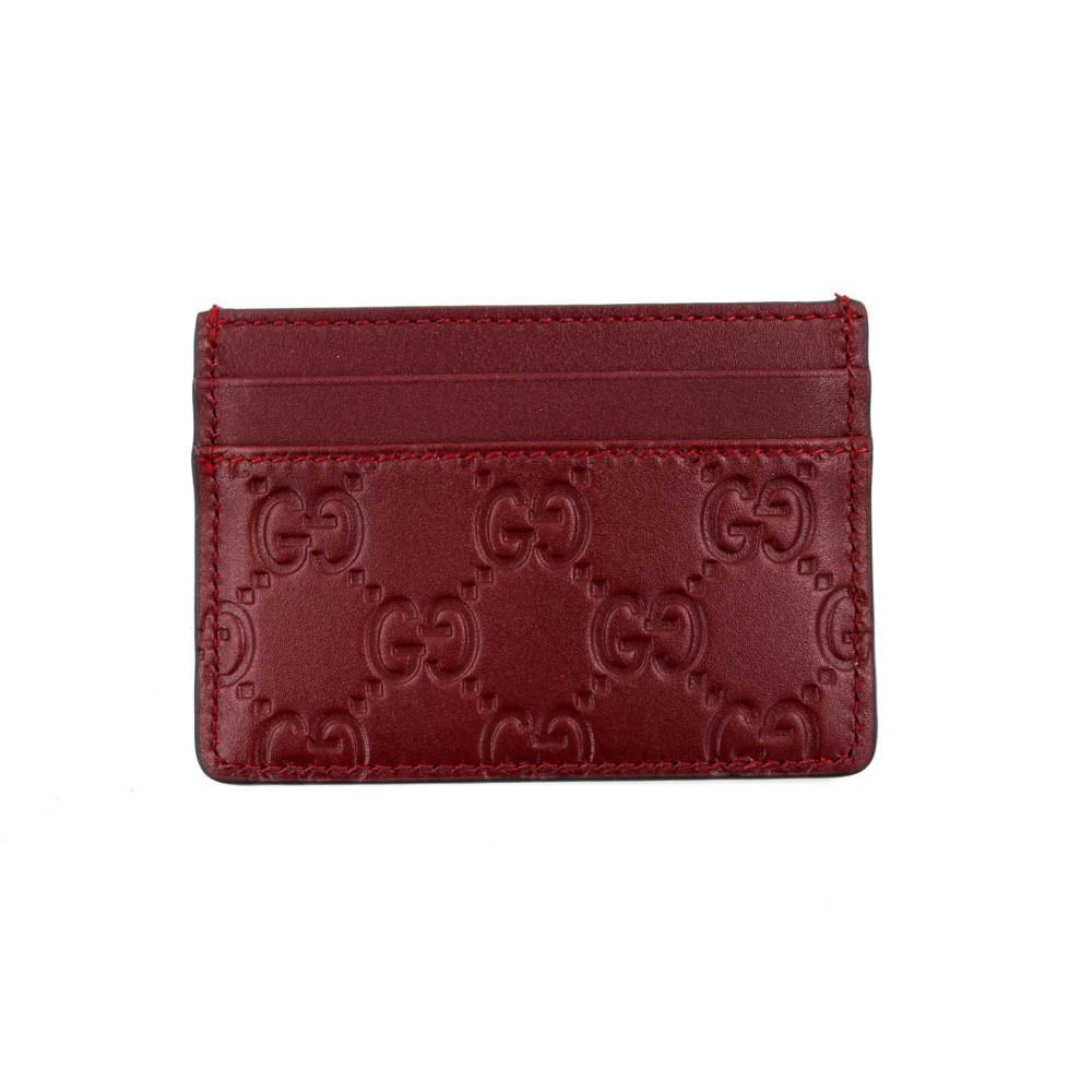 Gucci Portacarte GG Emblem Borgogna