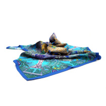 Hermes Foulard Carrè Maitres De La Foret Seta Multicolor Turchese