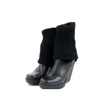 Gucci Stivali Pelle e Lana Nera