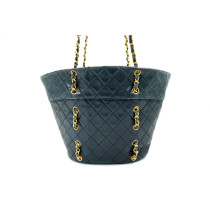 Chanel Bucket Bag Pelle Blu Notte
