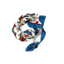 Hermès Foulard Festa del Re Sole Seta Bianca e Blu