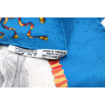 Hermès Foulard Festa del Re Sole Seta Bianca e Blu