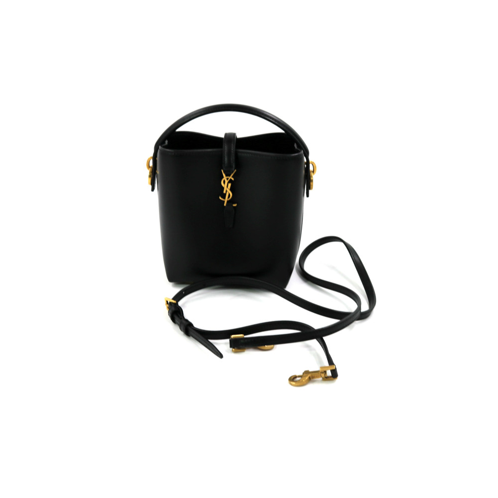 Saint Laurent Le 37 Mini Pelle d'Agnello Nera