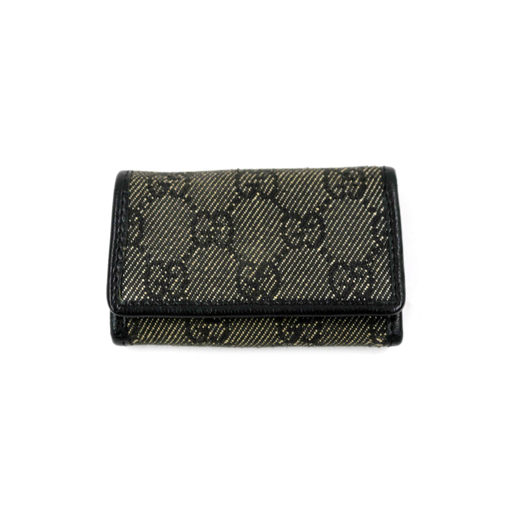 Gucci Portachiavi Tela e Pelle Nera