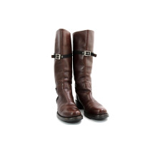 Prada Stivali Pelle Marrone