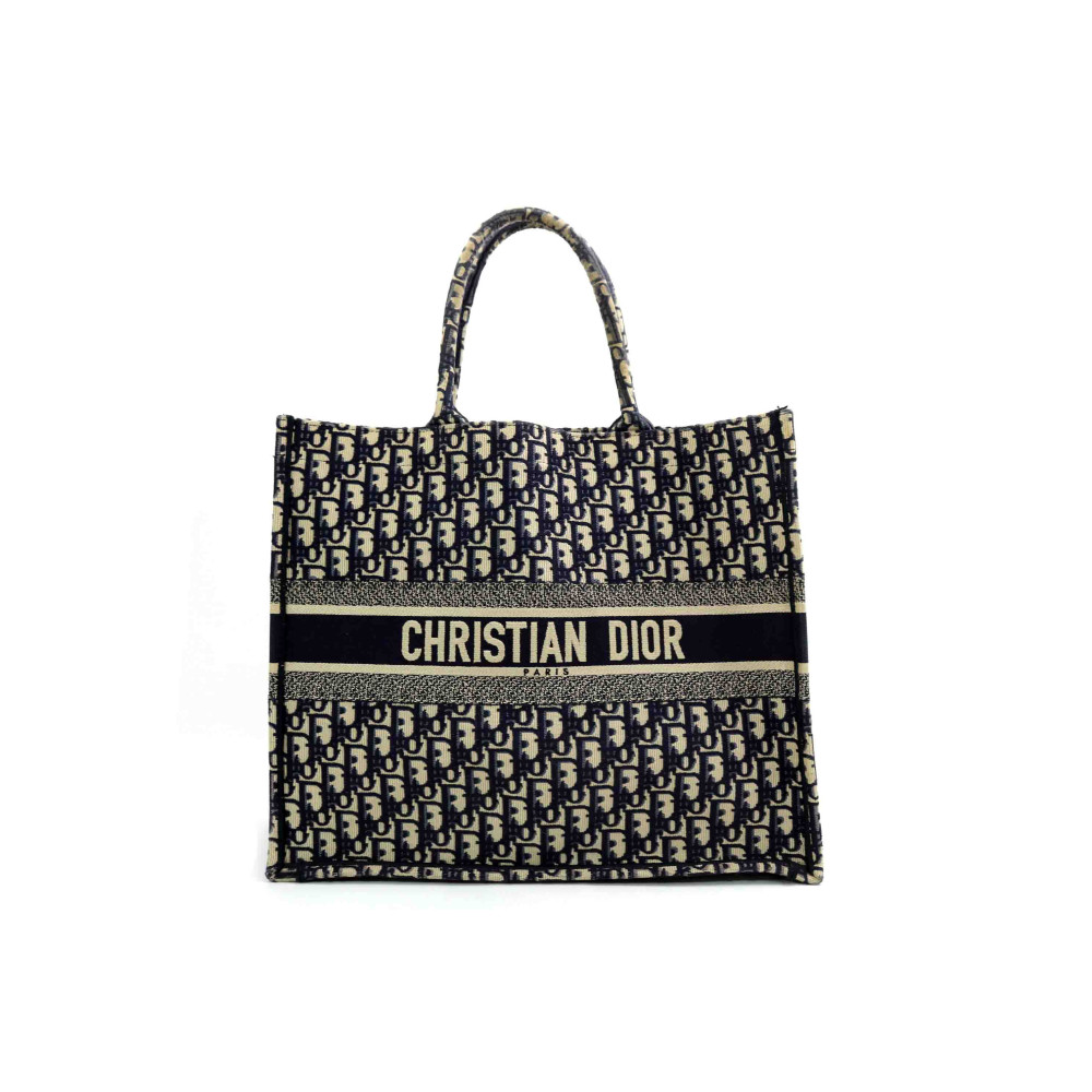 Dior Book Tote Tela Jaquard Oblique Blu Nevi