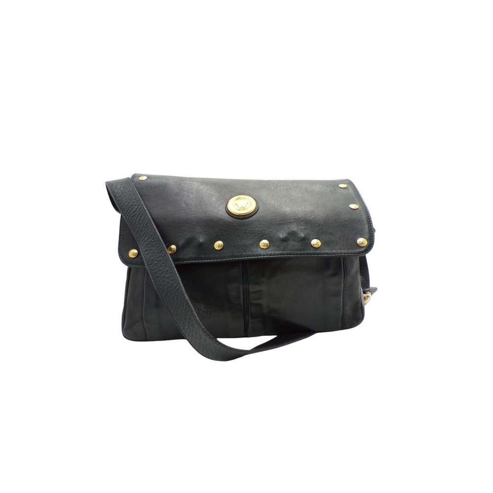 Versace Tracolla Medusa Pelle Nera