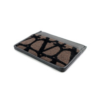 Valentino Portacarte Toile Iconographe e Pelle Marrone