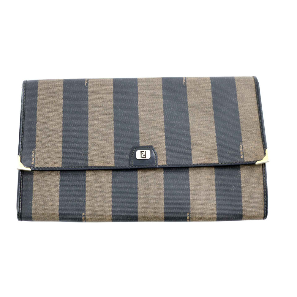 Fendi Busta Vintage Tela Marrone e Nera