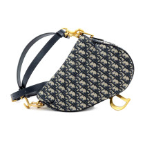 Dior Saddle Tela Jaquard Oblique Blu