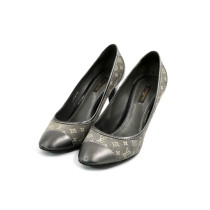 Louis Vuitton Décolleté Pelle e Tessuto Grigio Argento