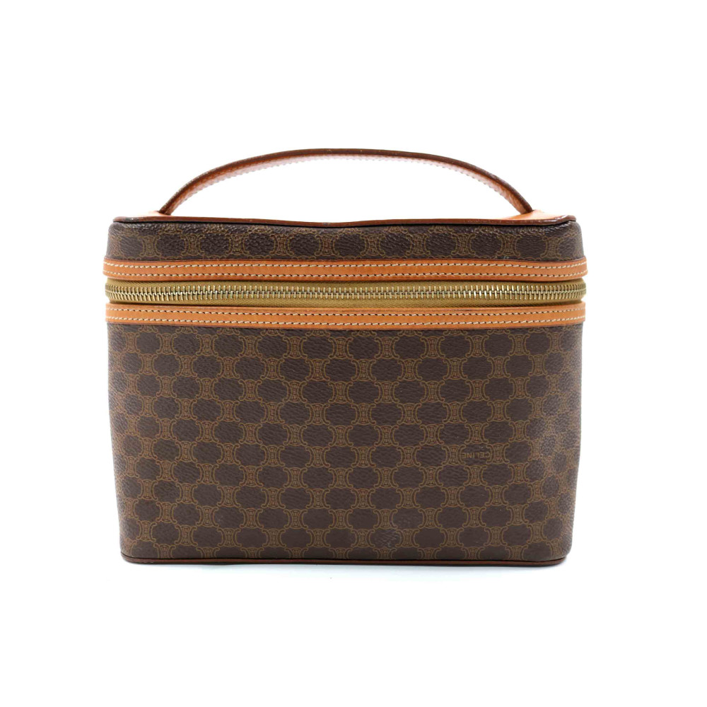 Celine Vanity Bag Vintage Macadam Tela Marrone