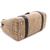 Fendi Linda Selleria Tessuto Jacquard e Cuoio Romano Beige e Nero