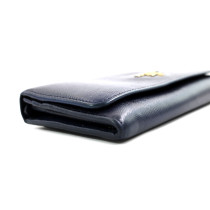 Prada Portafoglio Pelle Saffiano Blu