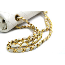 Chanel Classica Media Vintage Pelle Bianca
