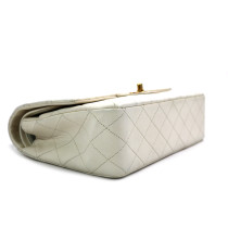 Chanel Classica Media Vintage Pelle Bianca