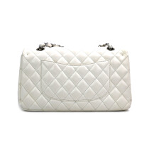 Chanel Classica Media Pelle Bianca