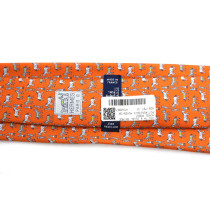 Hermes Cravatta Horse Robot Seta Arancio