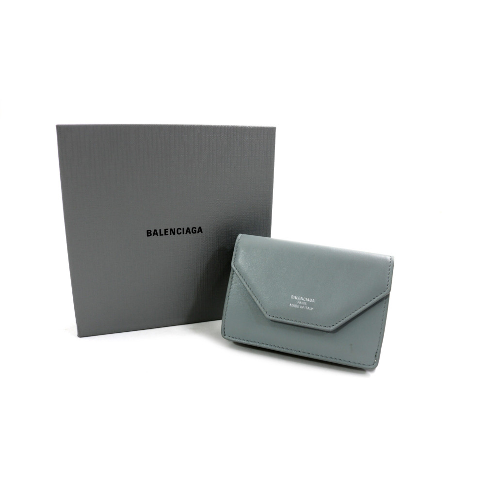 Balenciaga Portafoglio Pelle Grigia