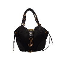 Prada Shopping Bag Pelle e Tessuto Nero