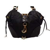 Prada Shopping Bag Pelle e Tessuto Nero