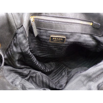 Prada Shopping Bag Pelle e Tessuto Nero