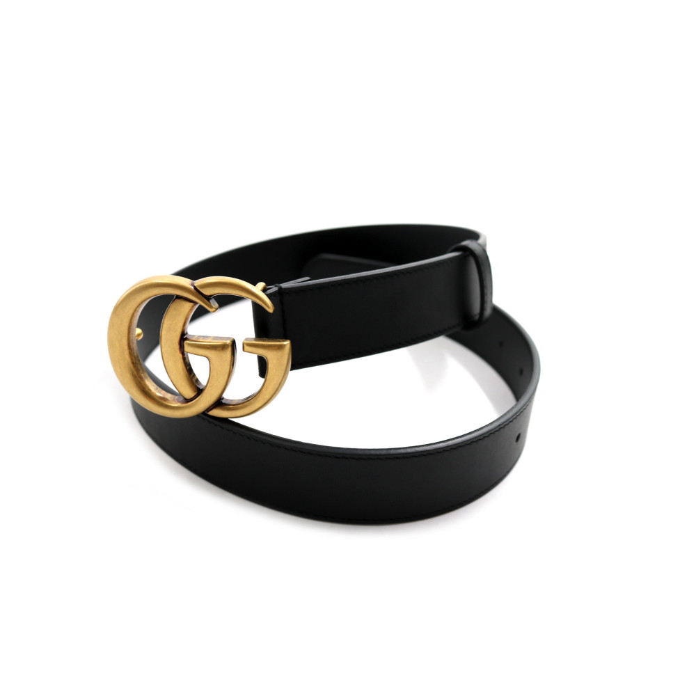 Gucci Cintura 70 GG opaca pelle nera