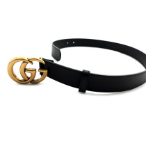 Gucci Cintura 70 GG opaca pelle nera