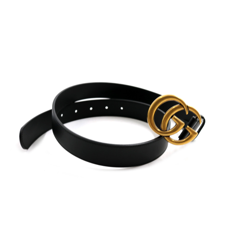 Gucci Cintura 80 GG opaca pelle nera