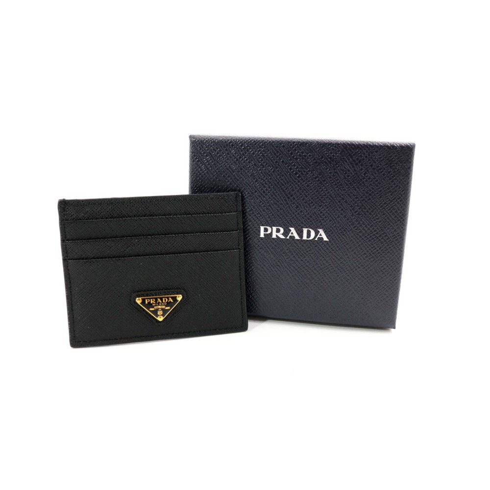 Prada Portacarte Pelle Nera HW ORO