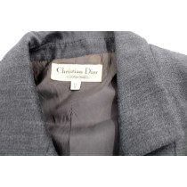 Dior Tailleur Giacca e Gonna Lana e Seta Grigia