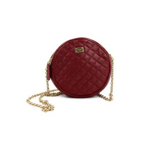 Dolce & Gabbana Pochette Disco Rotondo Pelle Bordeaux