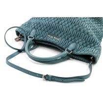 Miu Miu Shopping Matelasse Pelle Azzurra