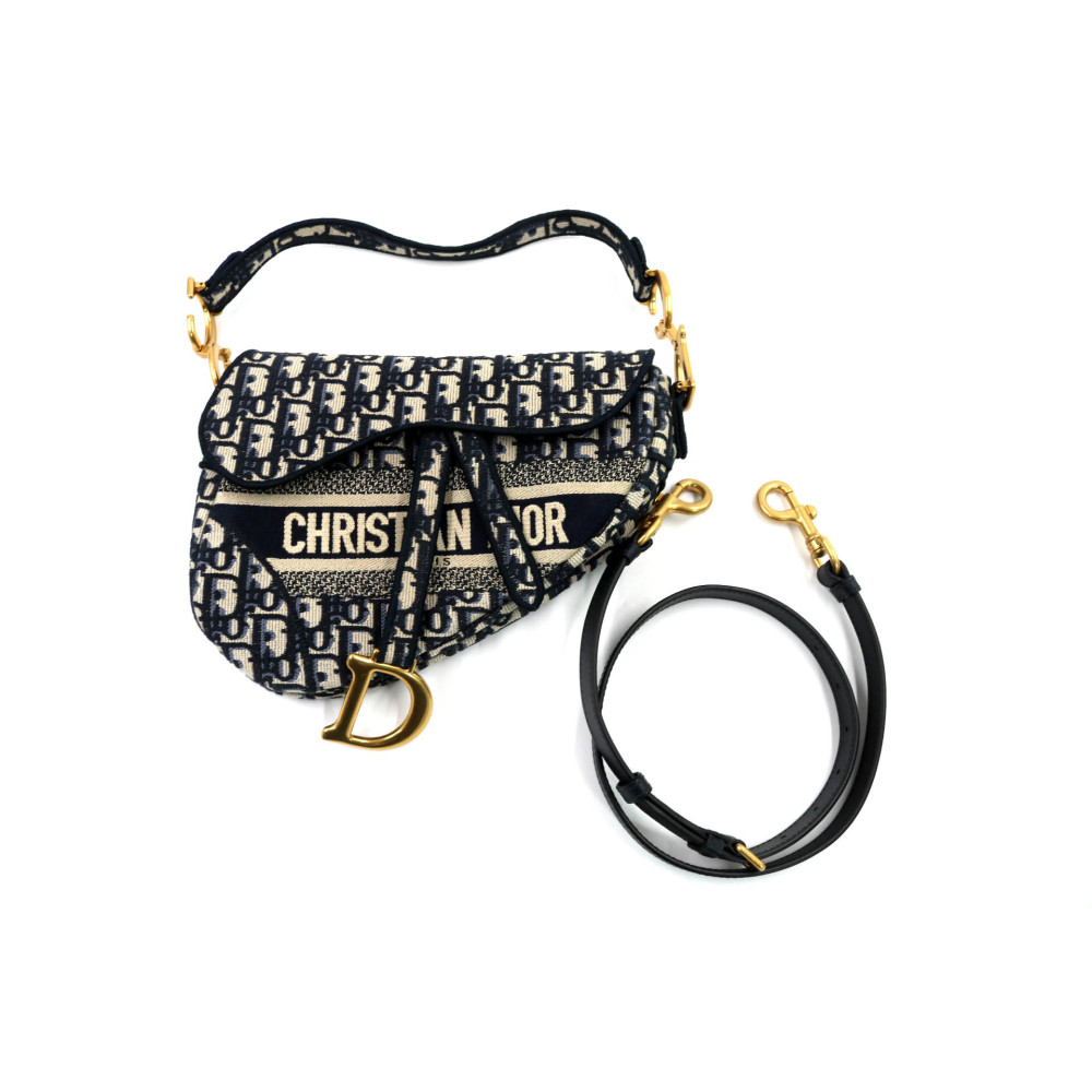 Dior Saddle Tela Blu