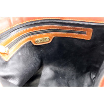 Fendi Pochette Tela e Pelle Marrone