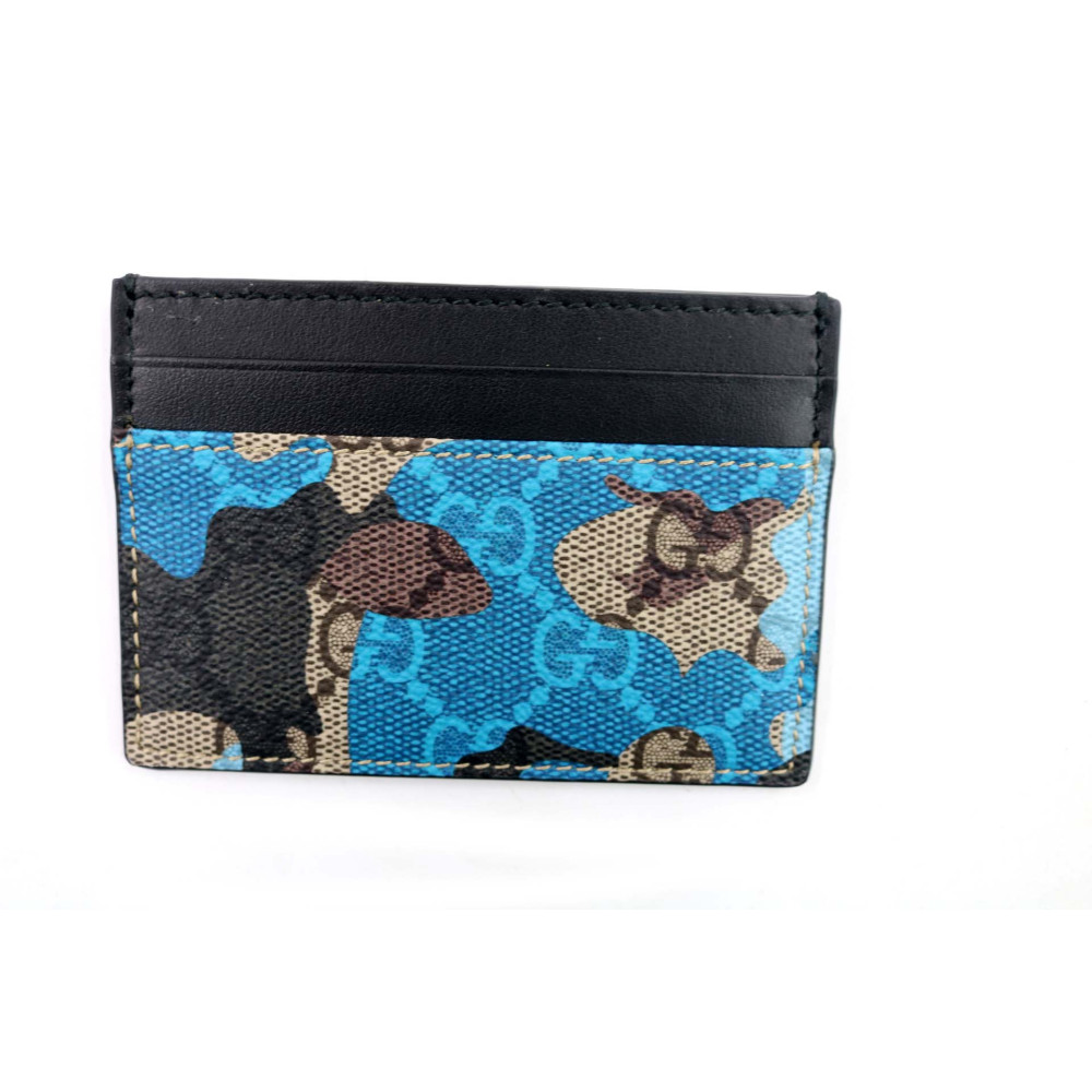 Gucci Portacarte GG Camouflage Blu
