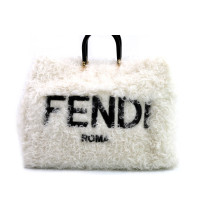 Fendi Sunshine Large Baby Lana Mohair e Pelle Bianca