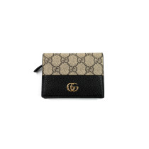 Gucci Portafoglio GG Beige e Pelle Nera