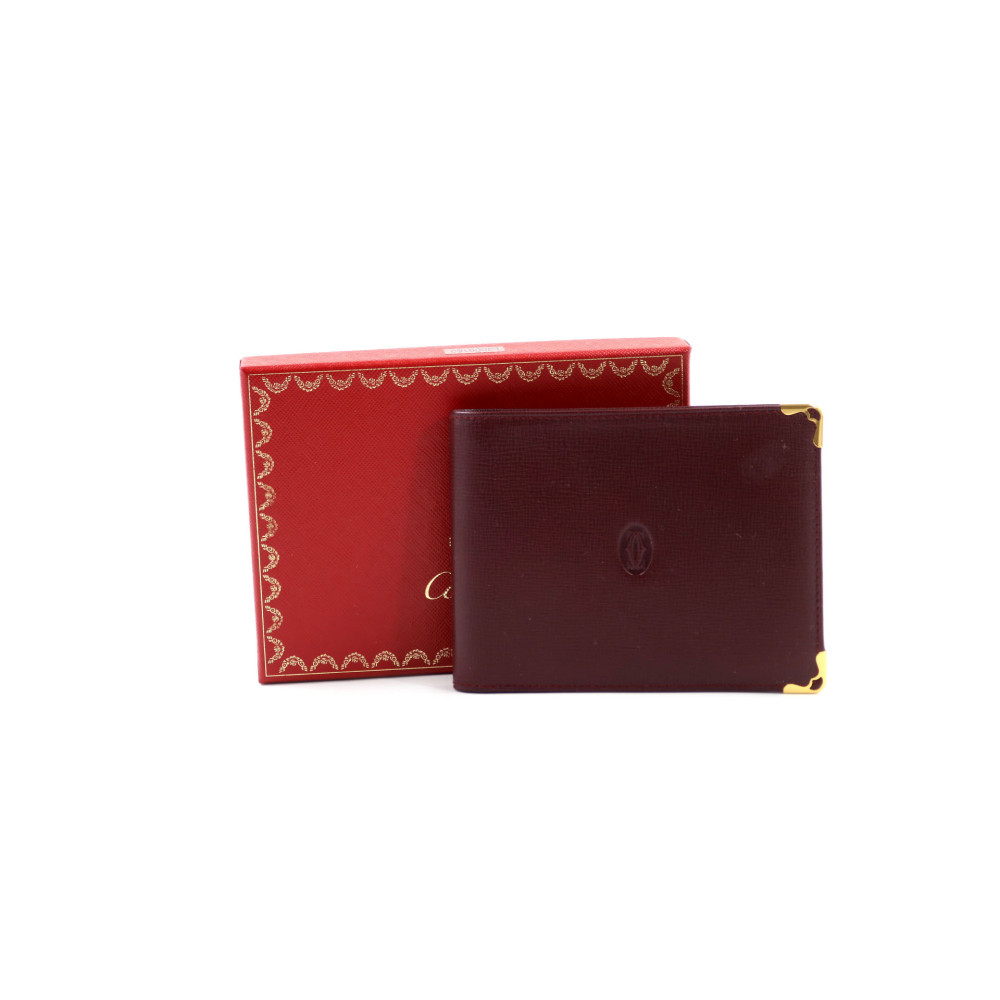 Cartier Portafoglio Pelle Bordeaux
