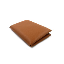 Hermes Portacarte Calvi Duo Compact Pelle Camel