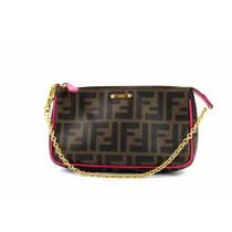 Fendi Pochette Tela Marrone