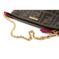 Fendi Pochette Tela Marrone