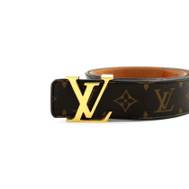 Louis Vuitton cintura 85 monogram fibbia lucida