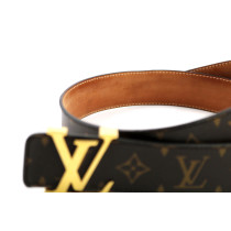 Louis Vuitton cintura 85 monogram fibbia lucida